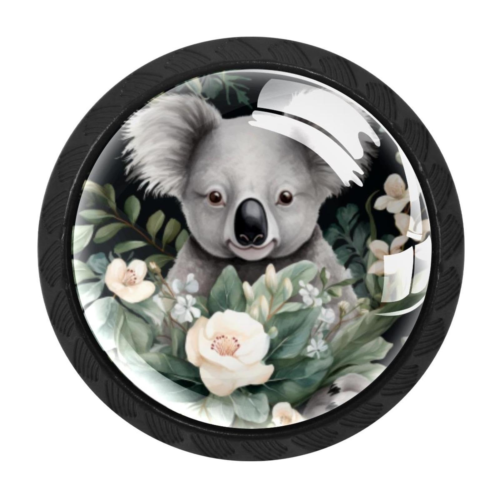 CHENZZZZ 4 pcs Koala Cabinet Knobs Crystal Drawer Pulls for Kitchen, Bathroom Cabinet, Dresser and Cupboard