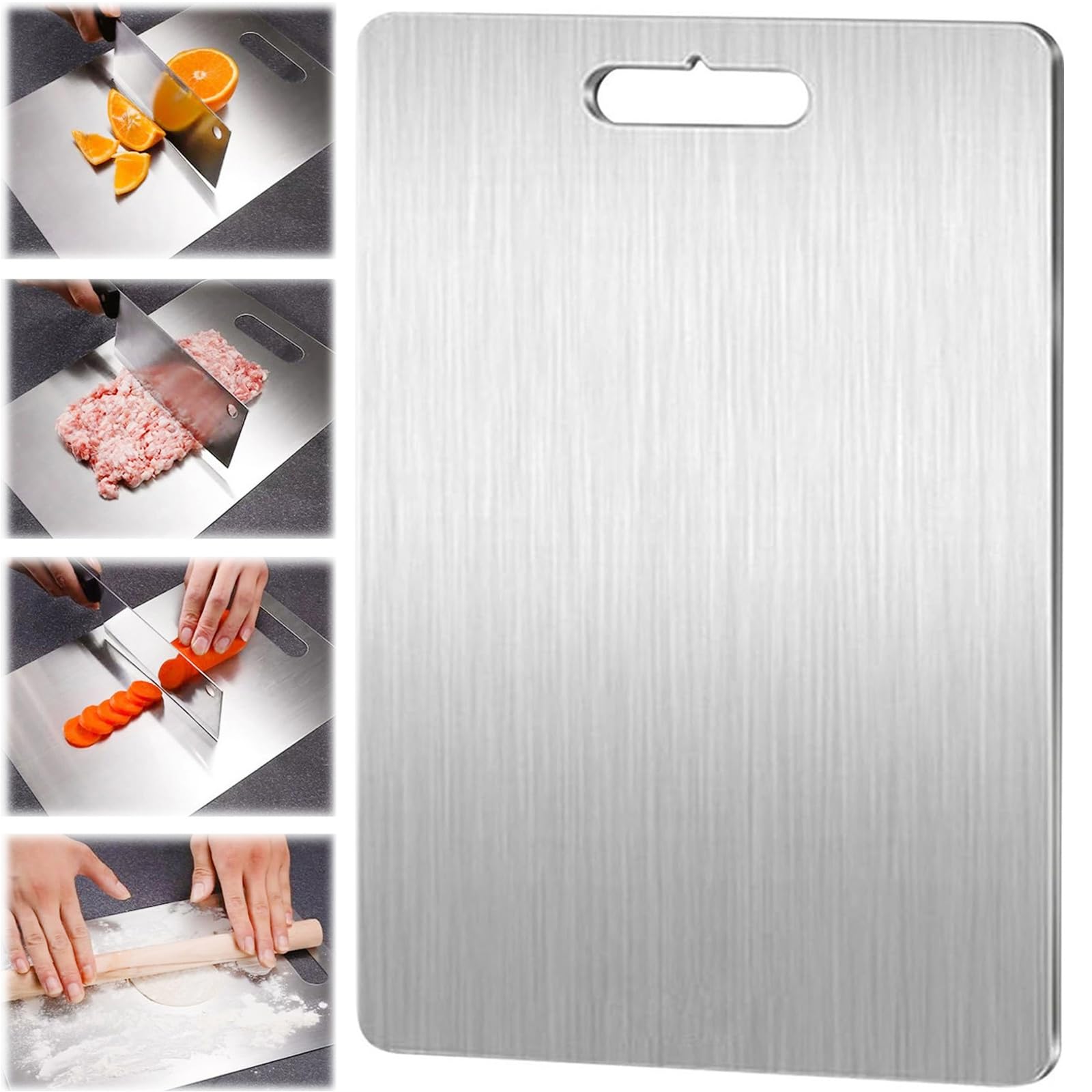 Yamato – Planche à découper en titane, en acier inoxydable anti-adhésif pour diverses tâches de cuisine (34 x 23 cm Yamato – Planche à découper en titane, en acier inoxydable anti-adhésif pour diverses tâches de cuisine (34 x 23 cm