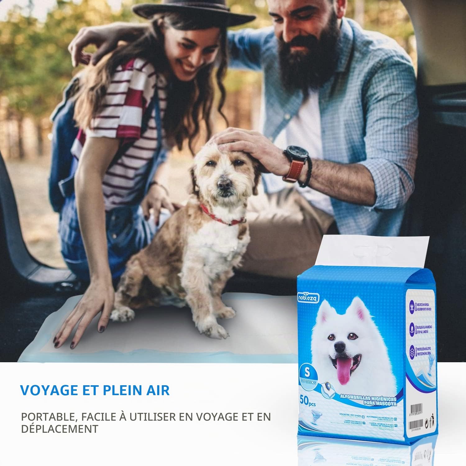 Nobleza - 50 x Tapis hygiénique d’entraînement pour Chiens. Ultra Absorbant. 40cm*60cm. 50 unités.