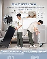 Vista 6 de Double Door Refrigerator with Freezer, 4.5 Cu.Ft, Small Fridge with Freezer, 7 Settings Temperature Adjustable, Mini Refrigerator for Office and