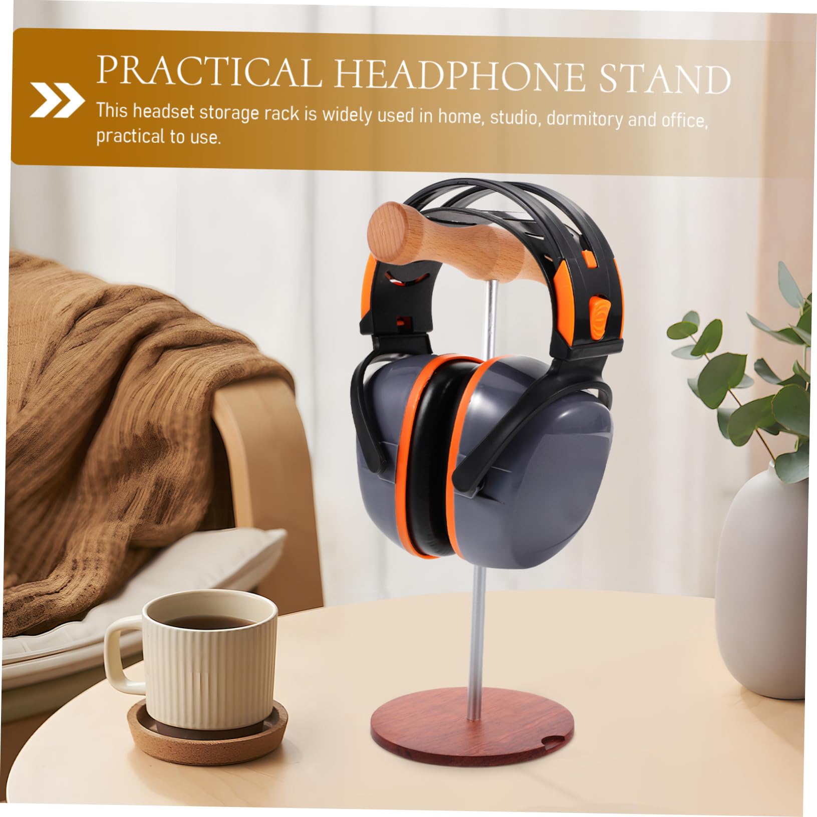 Estante de Hongo sólido Estante para Colgar Auriculares Soporte de sobremesa para Auriculares Soporte Universal para Auriculares Soporte para Auriculares de Mesa Madera