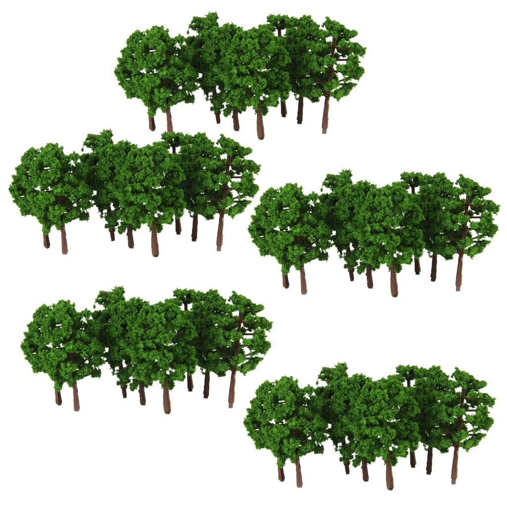 Lot de 100 arbres miniatures en plastique à l'échelle N - 8 cm - Parfait pour les amateurs de diorama et de chemin de fer - Pour mini projets architecturaux - Idéal pour HO N
