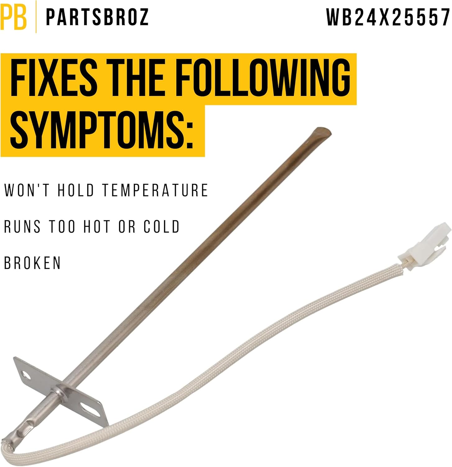 PartsBroz WB24X25557 Oven Temperature Sensor - Compatible With General Electric Range - Replaces AP6031039 4464840 PS11762496 Ultra Durable Replacement