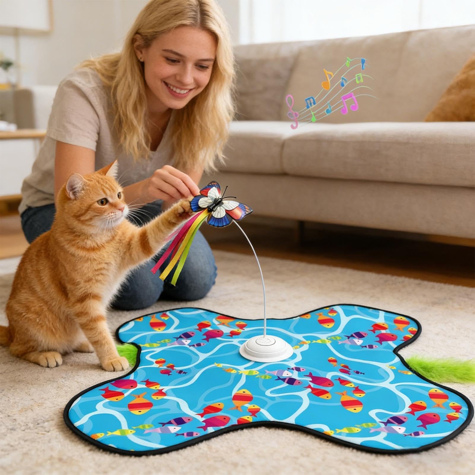 Jouet Automatique Chat Silencieux Rechargeable Avec Leurres Cachés Mobiles