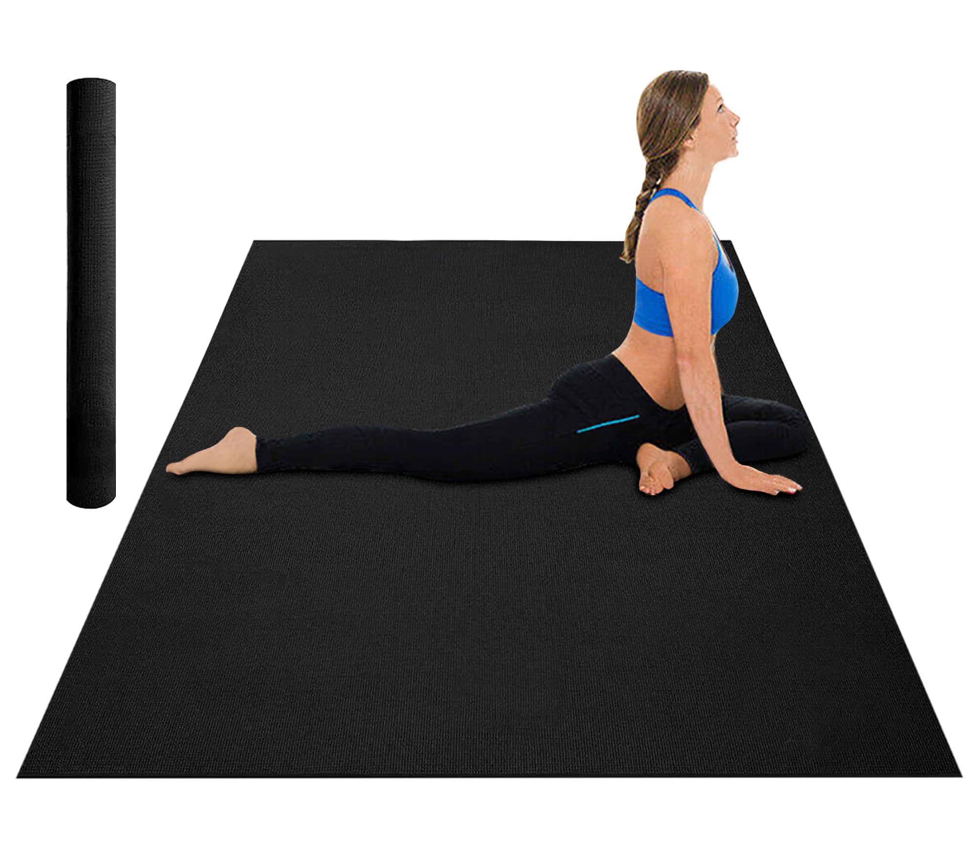 Tappetini YOGA Antiscivolo e Resistente: 120x180 cm + 180x200 cm, Spessore 4 mm - Tappeto Per Esercizi, Allenamento Casa Palestra Materassino Fitness Pilates - In Pvc Arrotolabile Facile Trasporto