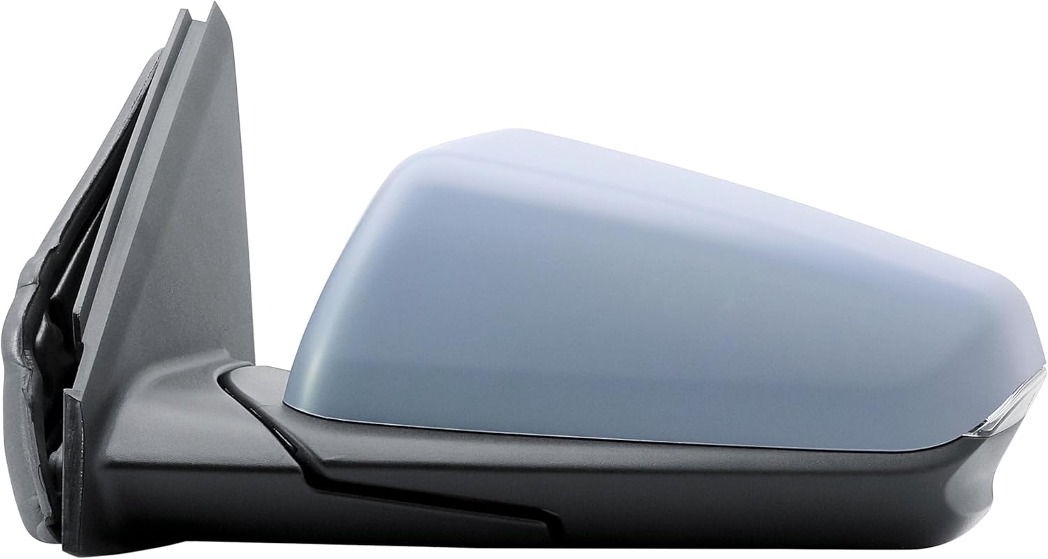 Driver Side Mirror for 2018-2024 Chevrolet Equinox/GMC Terrain | with Turn Signal Light & BLIS Blind Spot Sensor | Primer Paintable Back Cover | Manual Fold | Heated Glass