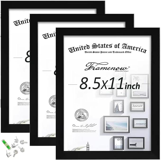 Framenow,8.5x11 Picture Frames Set of 3, Made of Real High
