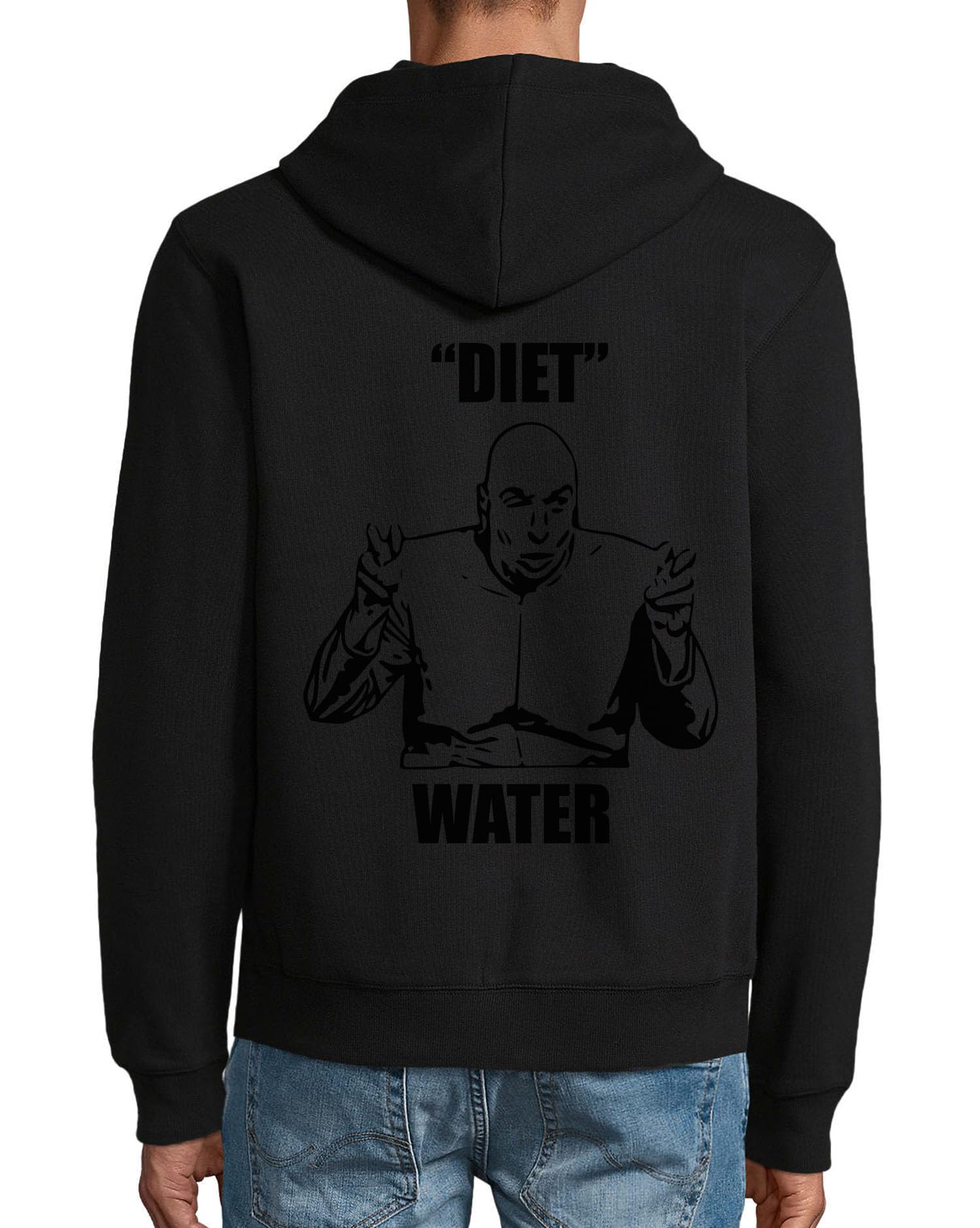 Sweat à capuche zippé noir confortable avec message drôle - 3