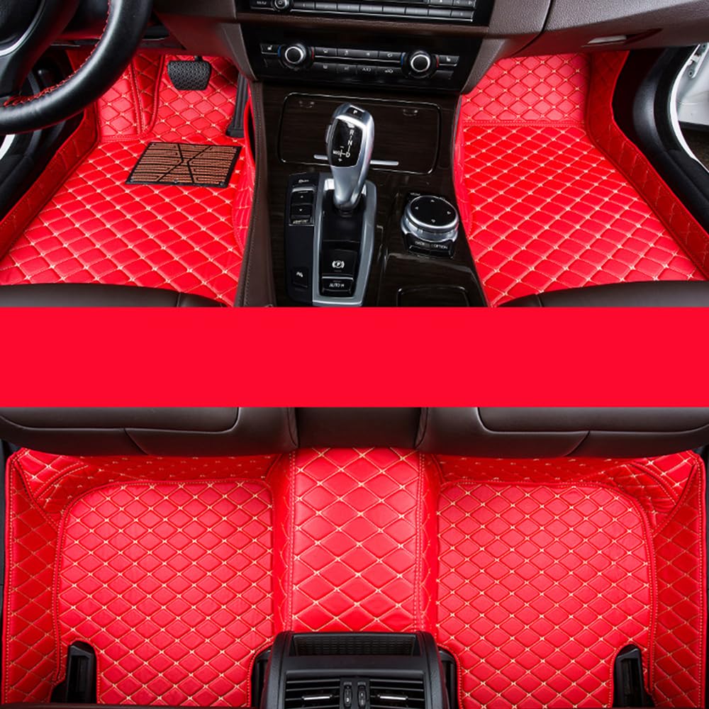 Car Foot Pads for Mercedes Actros MP4 Camion, MP5, Leather Floor Mats Carpet Mat Floor Liner Waterproof Easy To Clean,Red