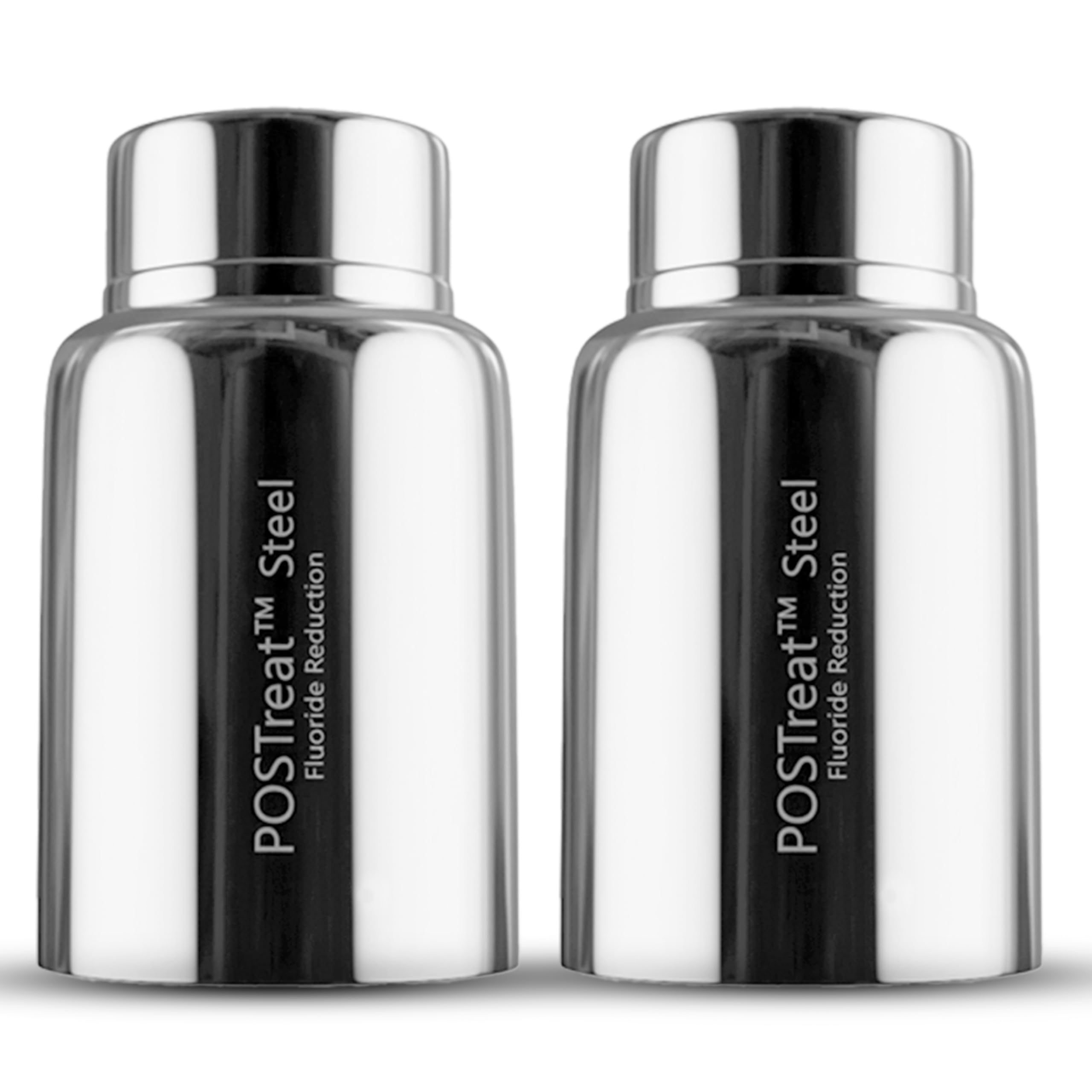 PHOENIX GRAVITY Postreat - Set di 2 elementi di riduzione del fluoruro in acciaio inox AISI 304 PF-4, rimuove > 95% di fluoruro, compatibile con Phoenix Smart Carbon (nero) elementi filtranti