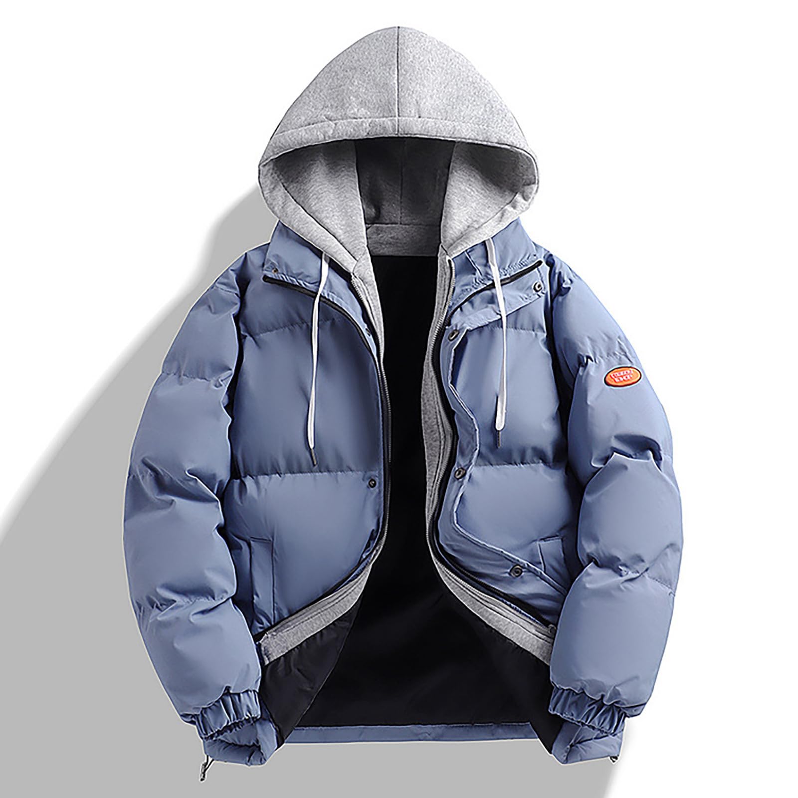 Generico Piumino Uomo Lungo, Giubbino Uomo Invernale Imbottito,Giacca da Lavoro A Maniche Lunghe in Velluto A Coste con Cappuccio in Due Pezzi Fales Moda Autunno E Inverno da Uomo