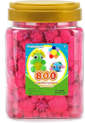 Vista 27 de Praisebank Pompones rojos, 90 unidades, 1.5 pulgadas, perfectos para artes y manualidades