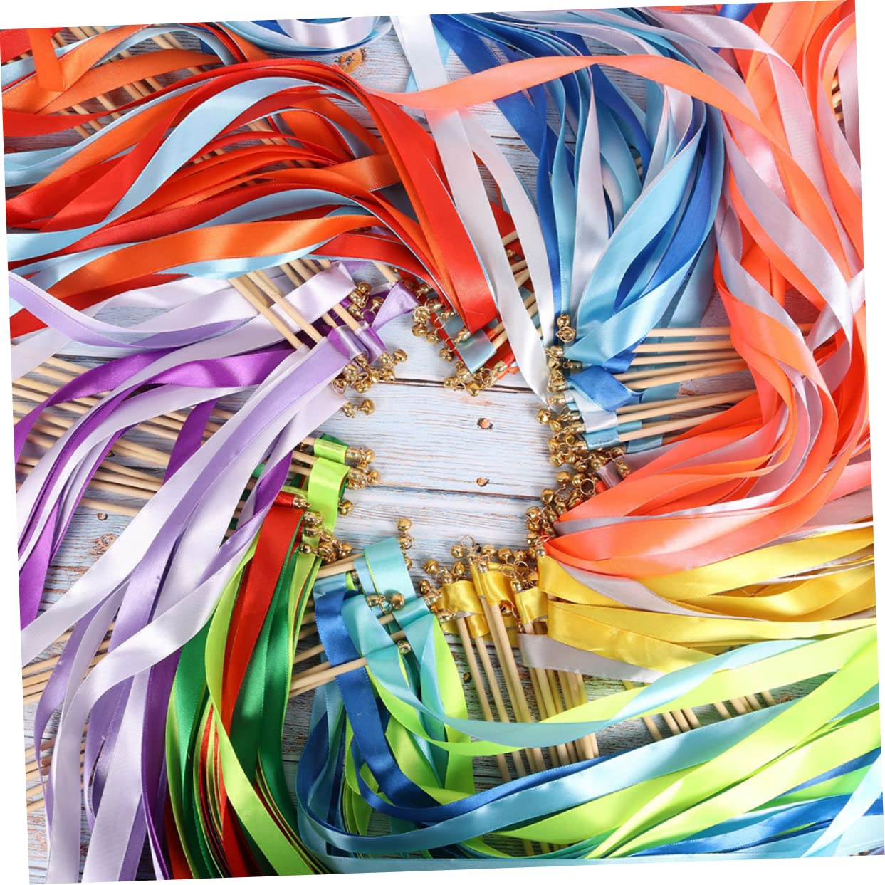 PLAFOPE 20Pcs Decorative Wedding Ribbon Fairy Wands with Streamers for Wedding Layout Decorations Bridal Showers and Party Favors - Image 2