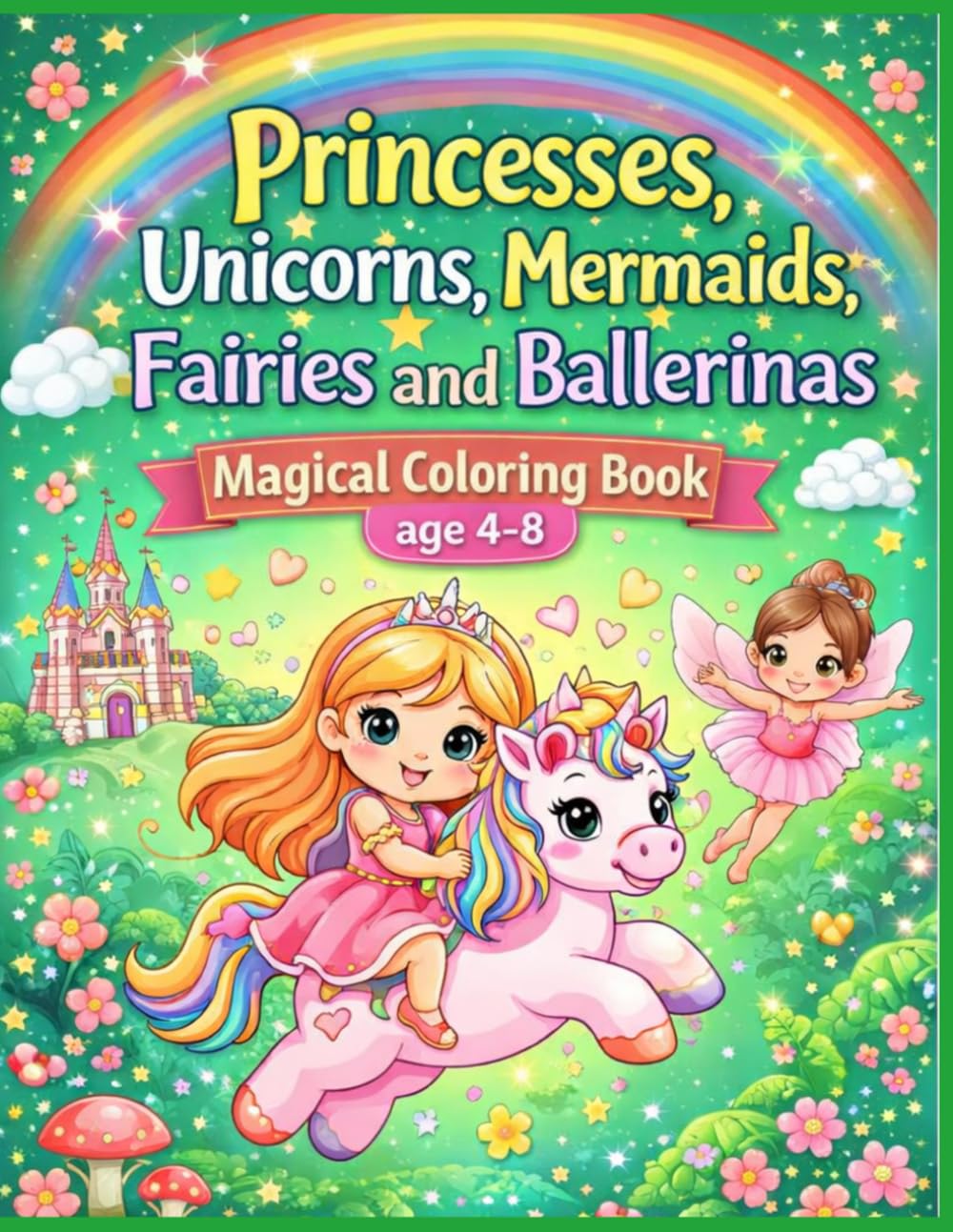 Princesses, Unicorns, Mermaids, Fairies and Ballerinas: Magical Coloring Book age 4-8