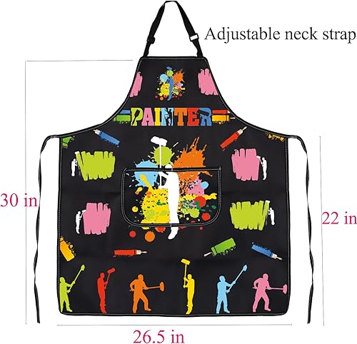 Miniatura 2 de FUSTWM - Delantal de pintor para hombres, regalos de pintor de casa, delantales de pintura al óleo, regalos de pintor, delantal de trabajo con
