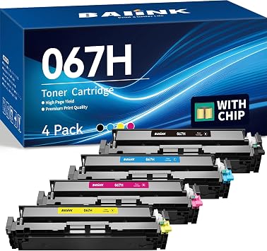 067H High Yield Toner Cartridge Replacement for Canon 067 Toner Cartridge Set Compatible with Canon imageCLASS MF656Cdw MF654Cdw MF653Cdw MF652Cw LBP633Cdw LBP632Cdw Black Cyan Magenta Yellow