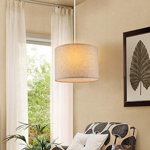 Miniatura 8 de Juego de 2 pantallas de lámpara de tela de tambor, 12.6 pulgadas de profundidad x 9.5 pulgadas de alto, para mesa, piso, lámparas colgantes