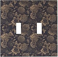 Vista 65 de William Morris Floral Boho Azul Medianoche Azul Bohemio Flor 1 Banda Dúplex Cubierta de Salida Decorativa Receptáculo Único Interruptor Eléctrico