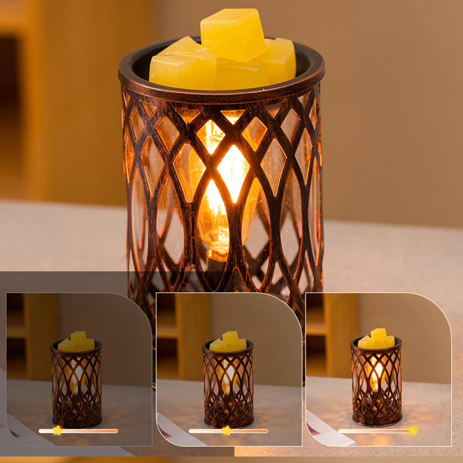 Kerzenlampe, elektrischer Vintage-Diffusor mit Timer, Pillenheizung, für Zuhause, Weihnachten, Geburtstag, Büro, Schlafzimmer, Küche, Bad, Wohnzimmer