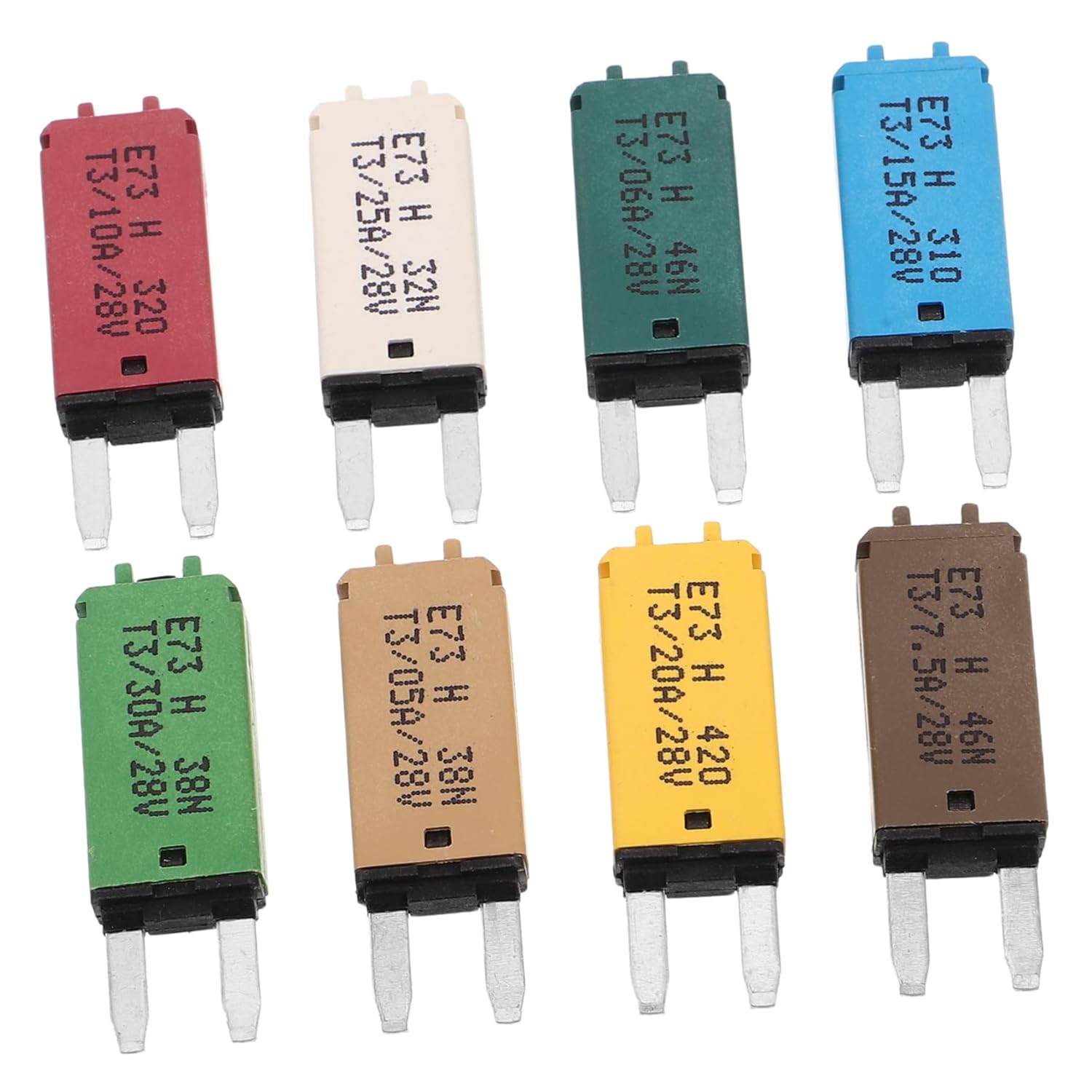 Unomor 8pcs Reset Fuse Kit Self- Automotive Fuses for Car Rv and Truck Low Profile Assortment