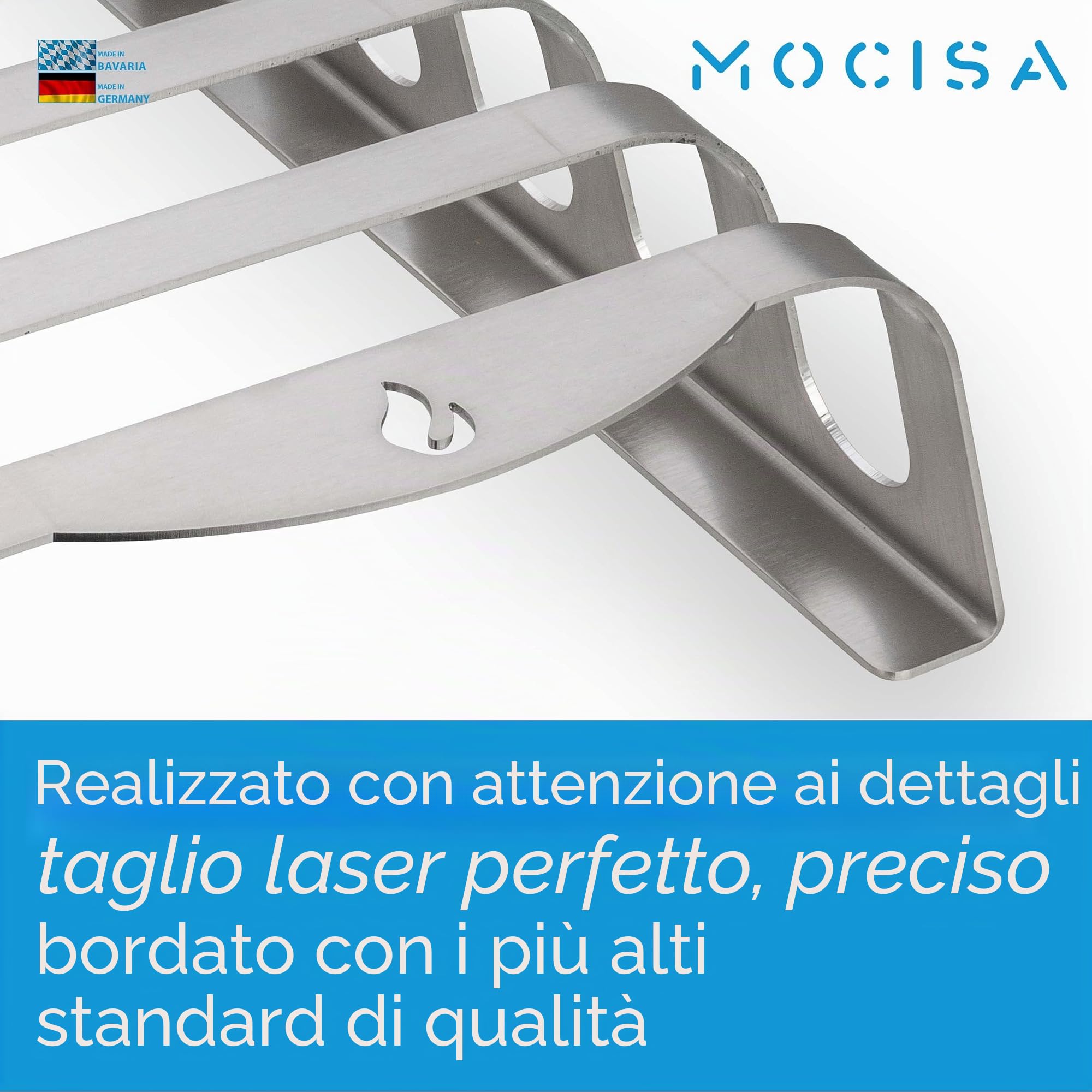 Rib-Rack | Supporto a coste con manici, strumento professionale per grigliare a coste | in acciaio inox | per alimenti | prodotto in Baviera | per snack succosi e deliziosi