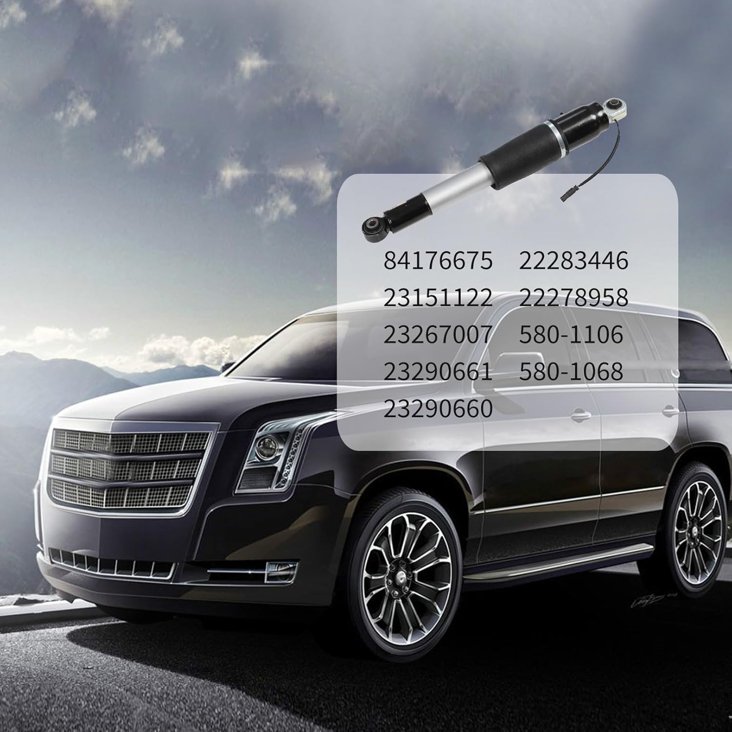 84176675 2PCS Rear Strut Shock Absorber Suspension Compatible with Escalade ESV Suburban Tahoe Yukon XL 5.3L 6.2L V8 2015-2020 23151122 23267007