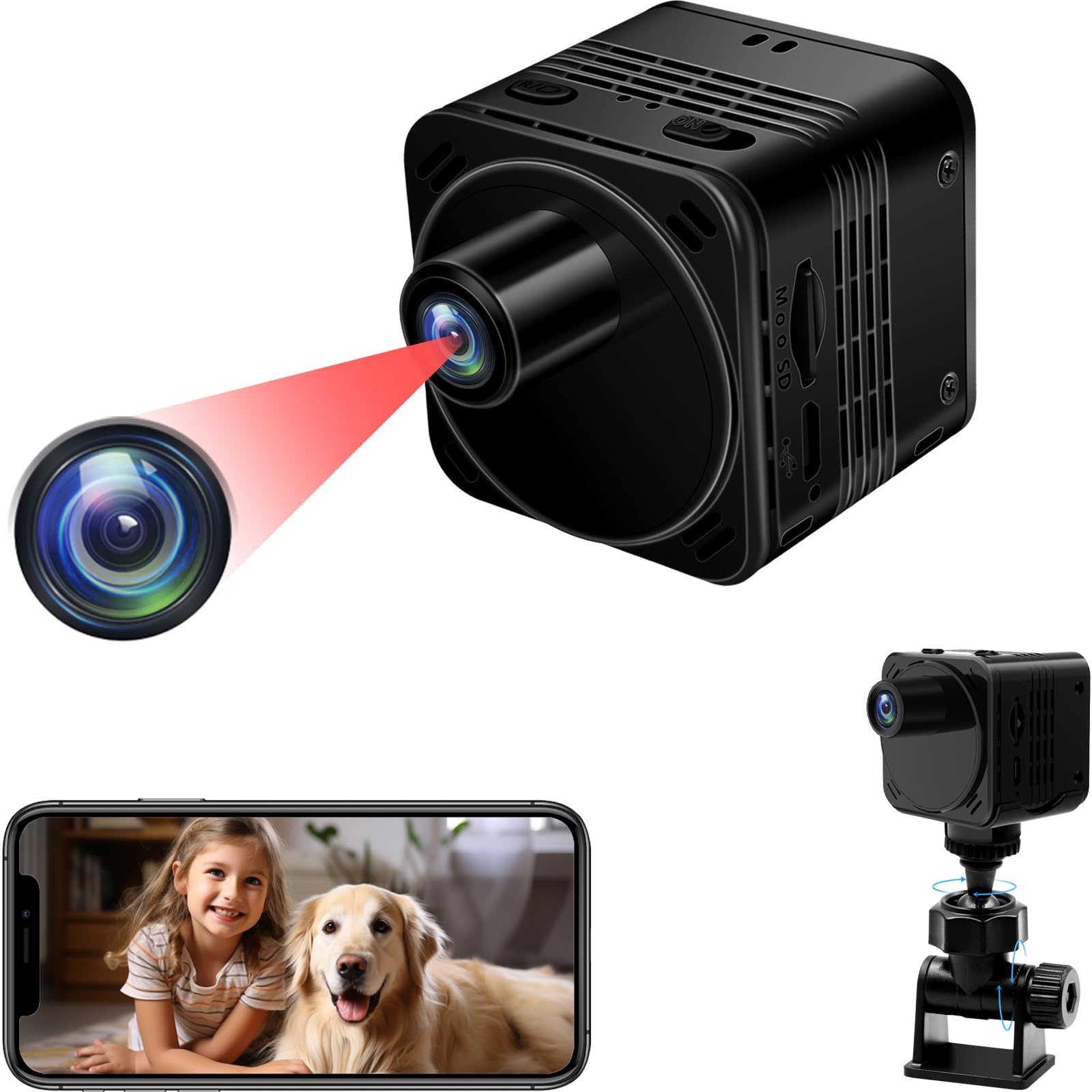 webcam mini wifi 4k batteria inclusa