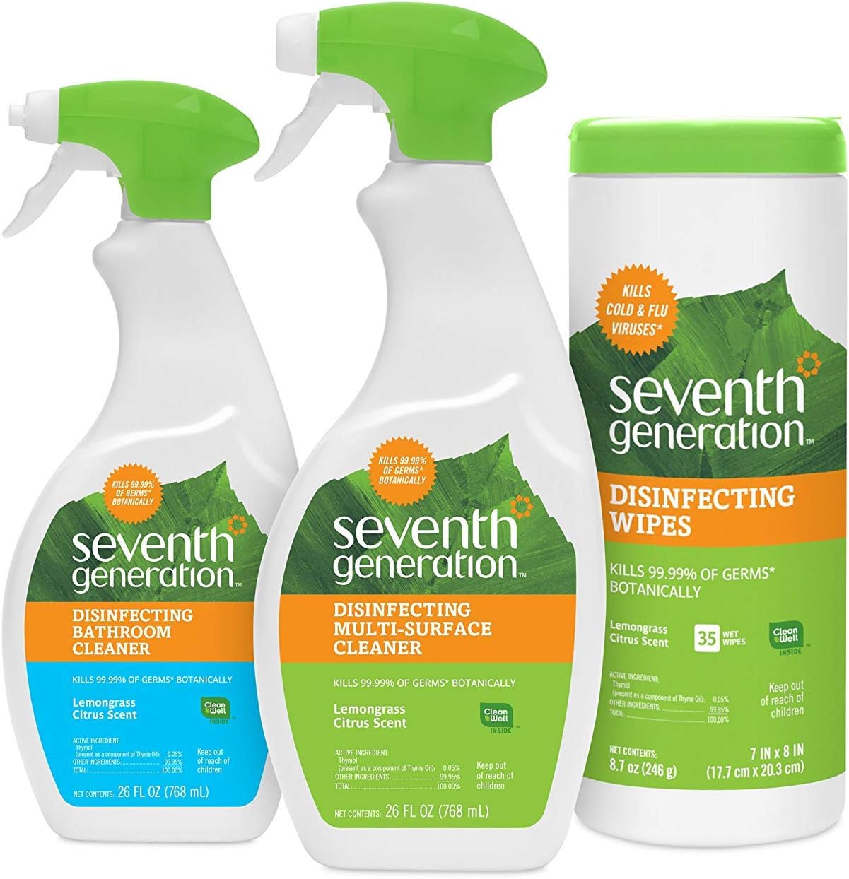 Seventh Generation Botanical Multi-surface Disinfecting Cleaner, Lemongrass Citrus, 26 fl oz (3 pack) - Image 5