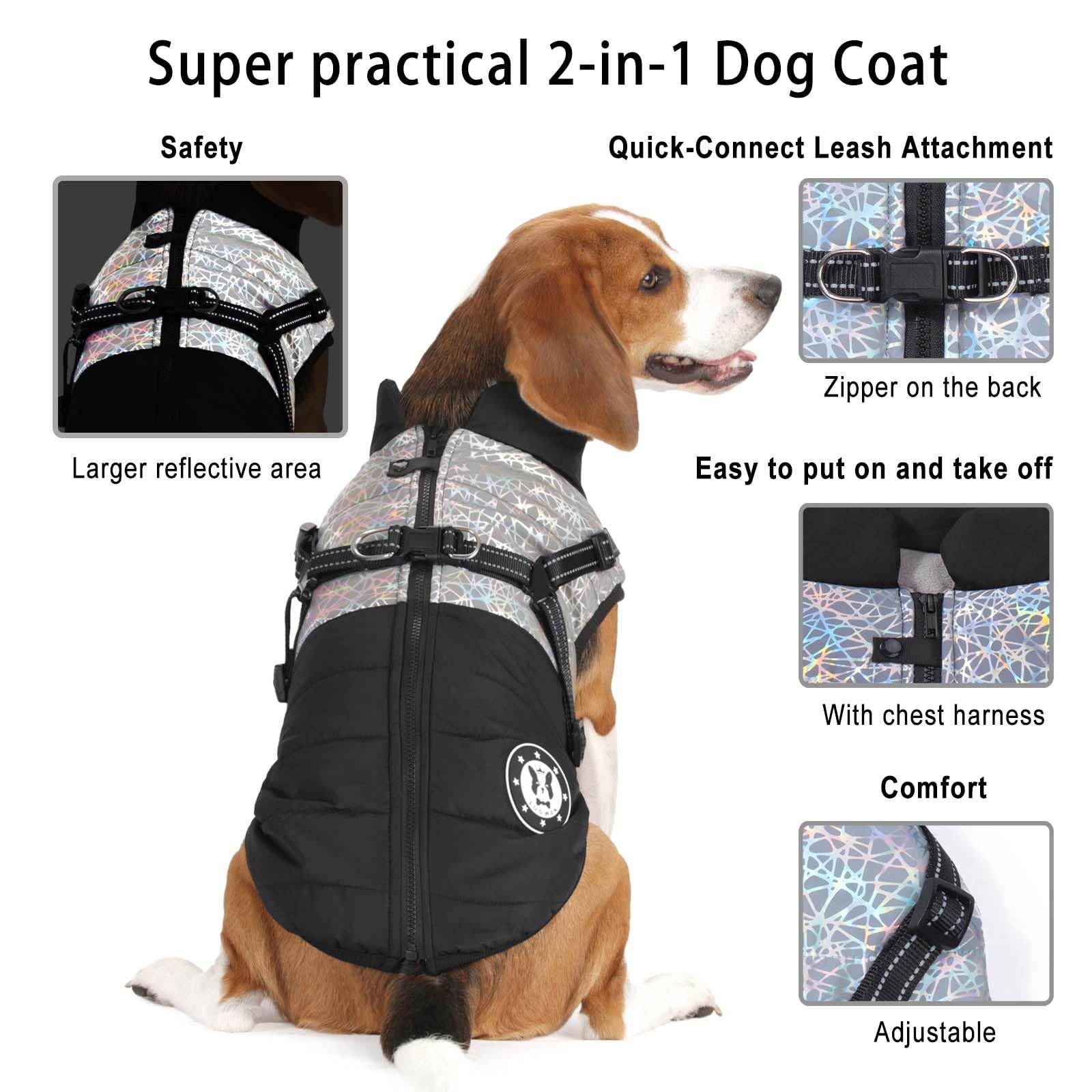 LUOWAN Cappottino Cane Taglia Piccola e Media Taglia - Cappotto Cane - Giacca Invernale Impermeabile con Imbracatura - Gilet Caldo