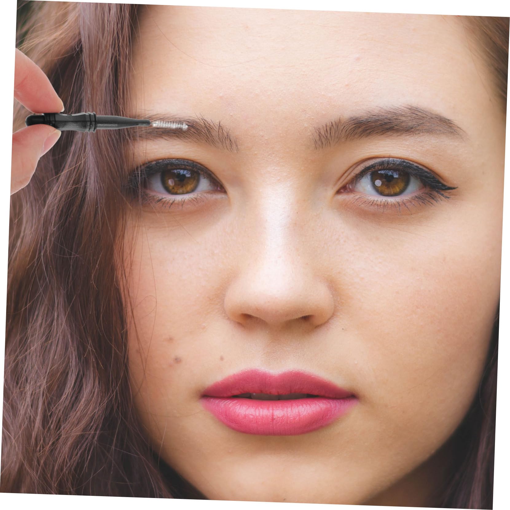 FOMIYES Micro Brush Head Eyebrow Brush 50pcs Lash Wands with Comb for Natural Eyebrow and Lash Look