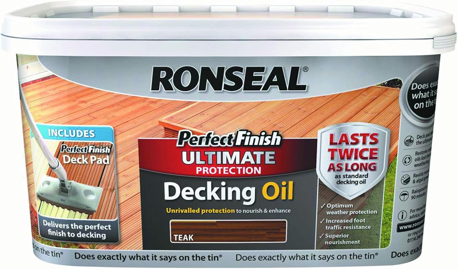Ronseal Ultimate Protection Perfect Finish Ultimate Decking Oil Teak 2