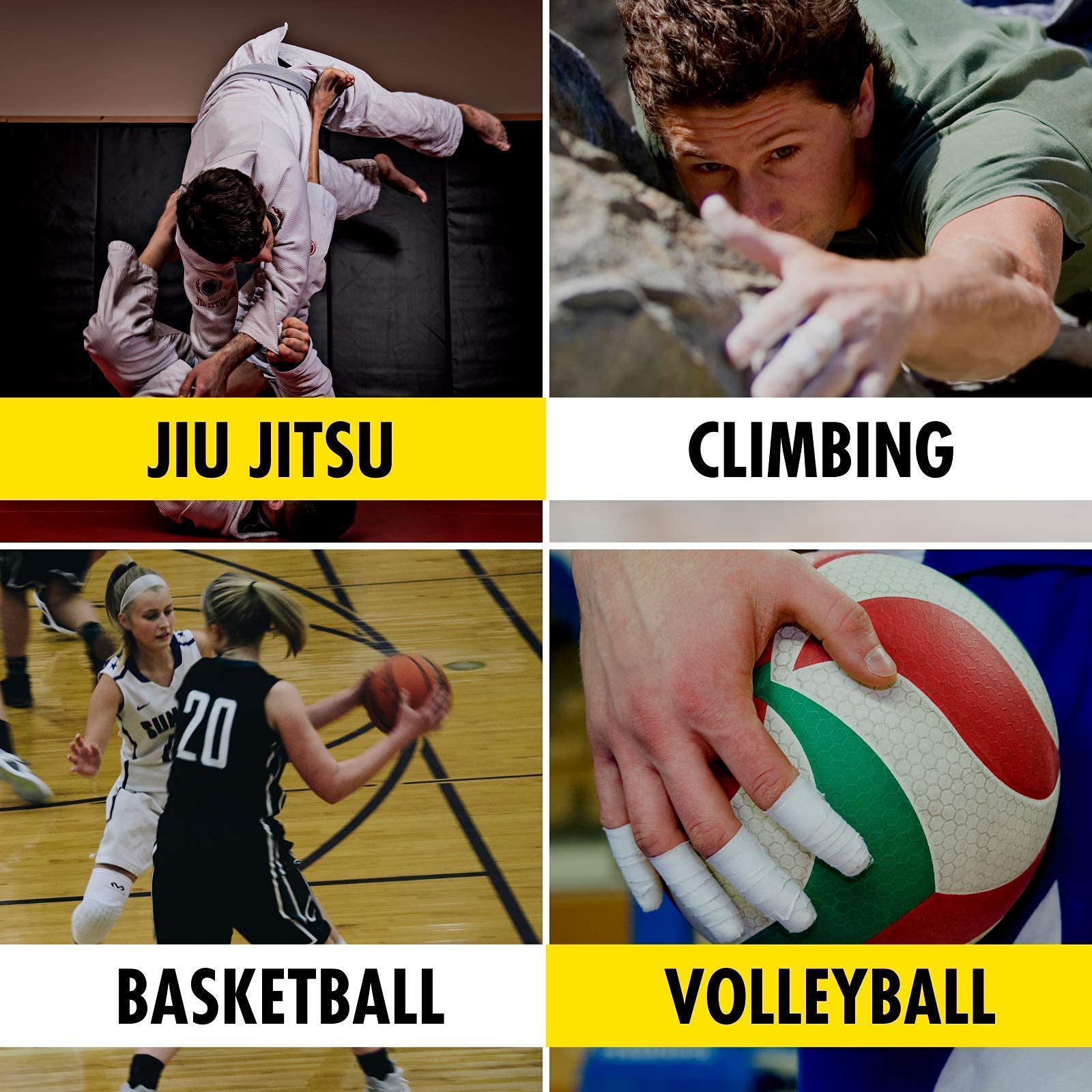 2 Rolls SPORTTAPE Finger Tape Zinc Oxide Tape White 1.25cm x 10m