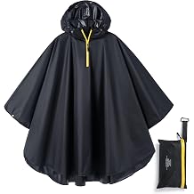 Waterproof Rain Poncho for Adults with Hood Portable Lightweight Rainwear for Outdoor