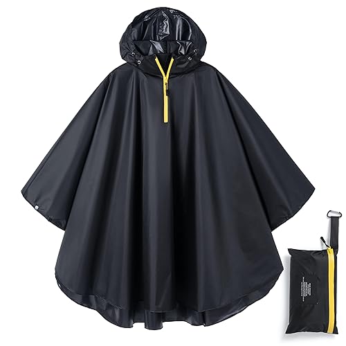 Waterproof Rain Poncho for Adults with Hood Portable Lightweight Rainwear