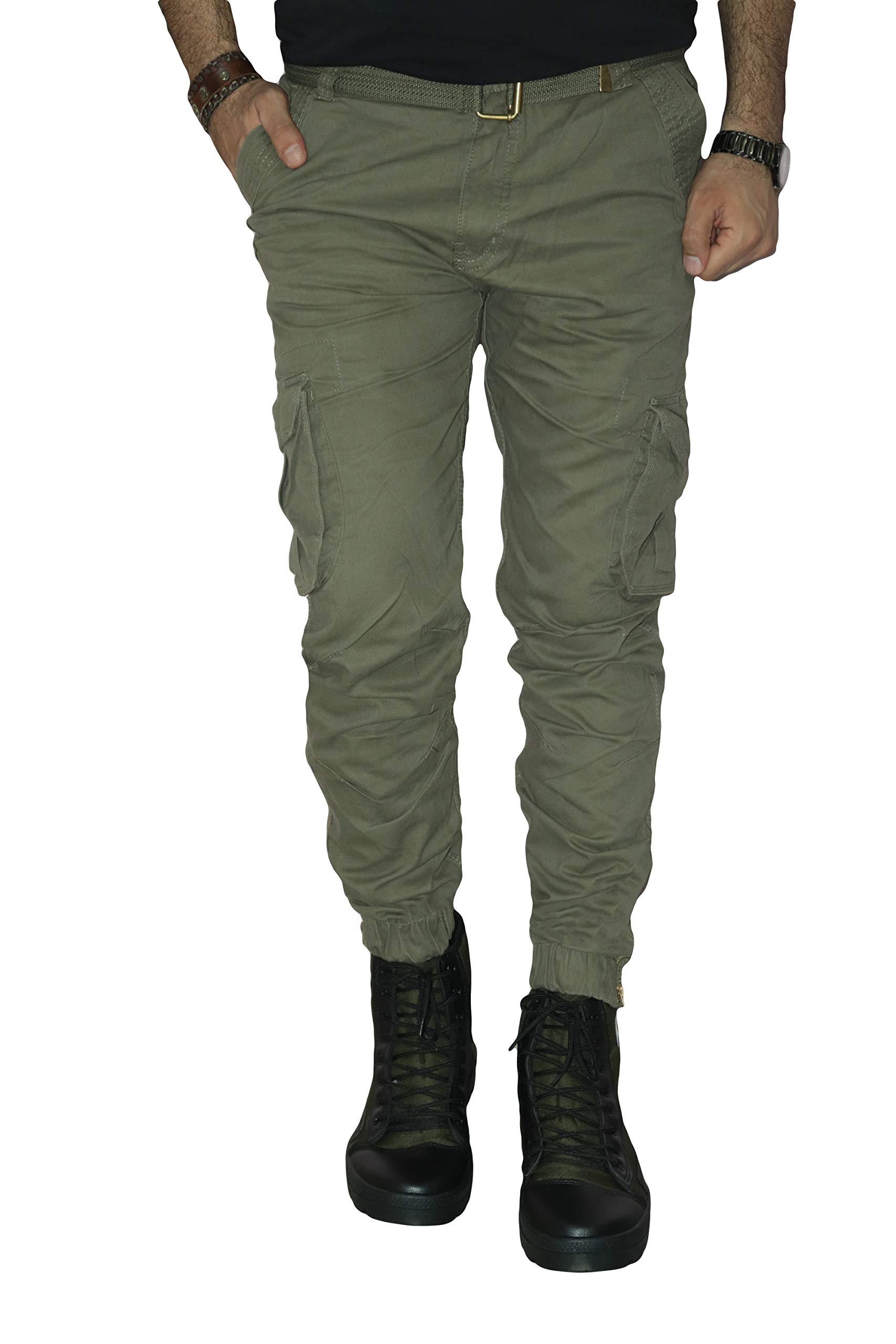Urban Legends 6 Pocket Relaxed and Regular Fit Cotton Cargo Jogger Pants for Men. Design Casual Sporty Looks