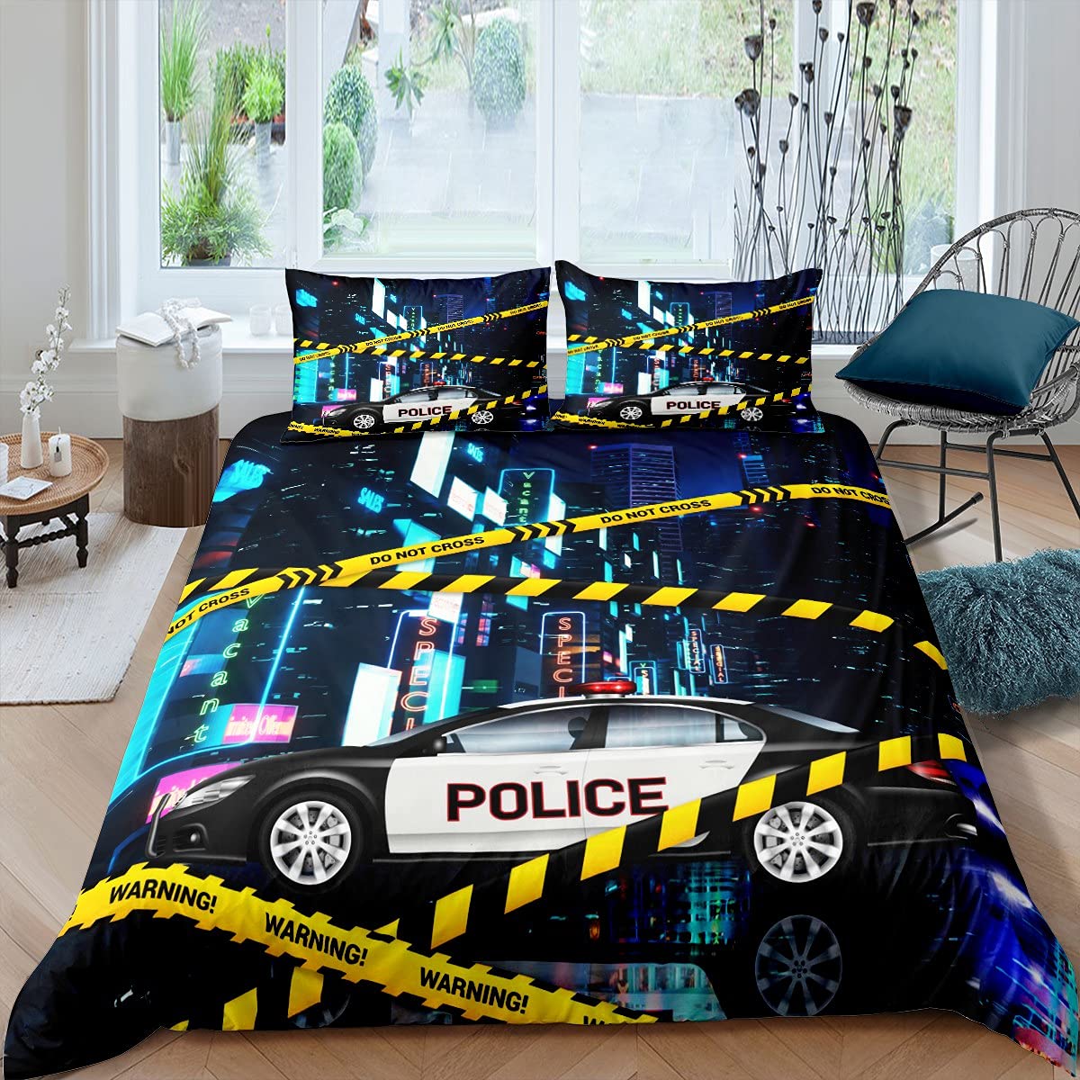 Set di biancheria da letto con copripiumino e federe, 100% cotone, per letto super king size, con motivo musicale, per bambini, ragazzi e ragazze, con motivo musicale, per camera da letto