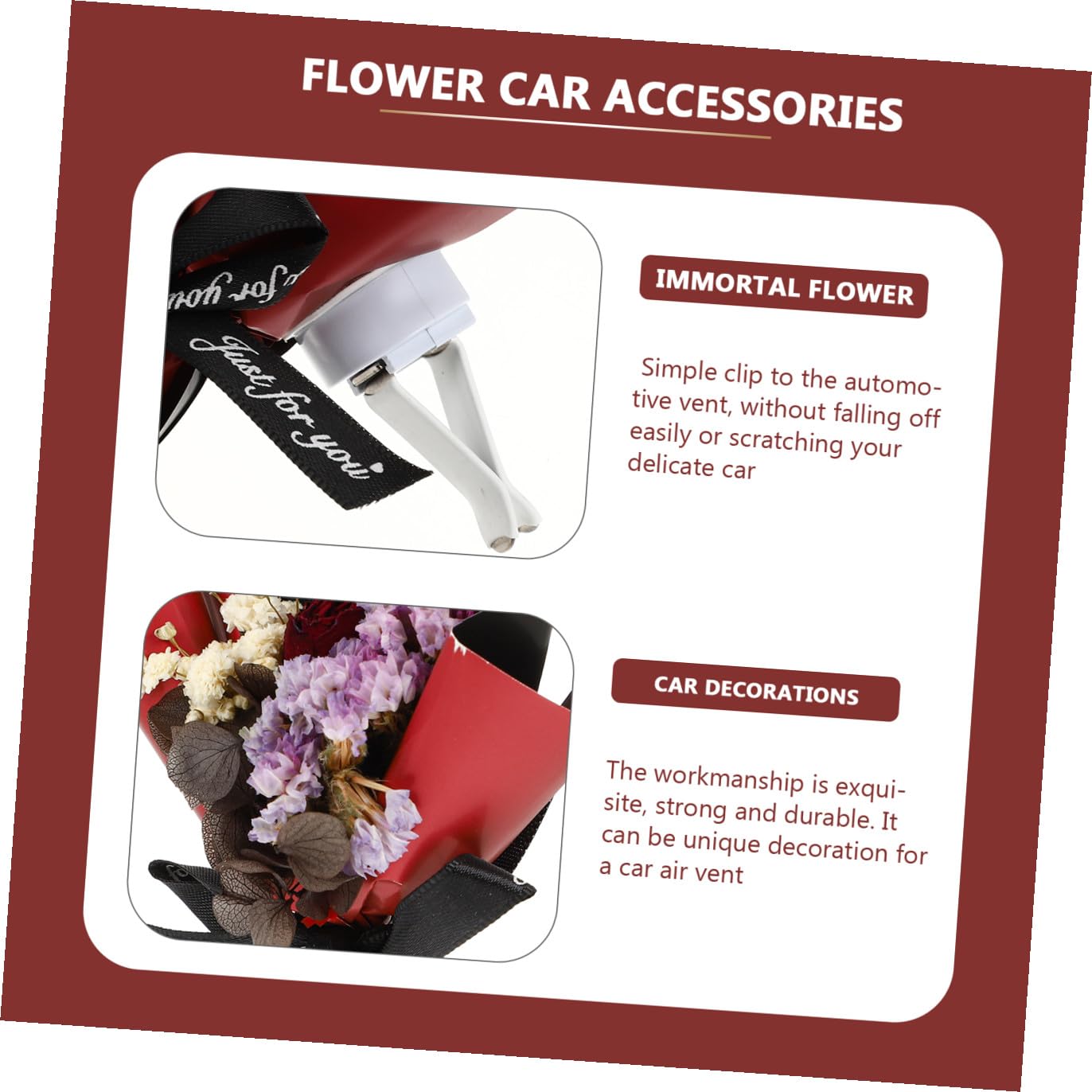 iplusmile 4pezzi Fioriera Profumata Per Auto Con Clip Decorativa Diffusore Aria Con Bouquet Immortale Per Ventilazione Accessori Eleganti Per Auto e Decorazioni Per Ambienti Domestici