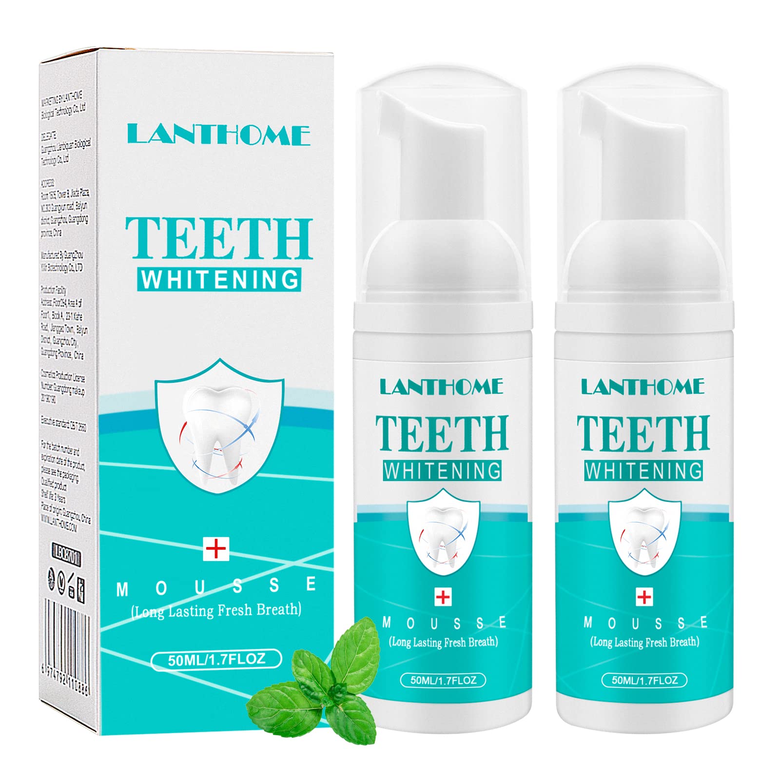 Teeth Whitening Mousse,Teeth Whitening Foam,Toothpaste Cleansing Foam,Intensive Stain Removal Toothpaste,Deep Cleans Teeth Stains & Fresh Breath (2PCS,Blue)