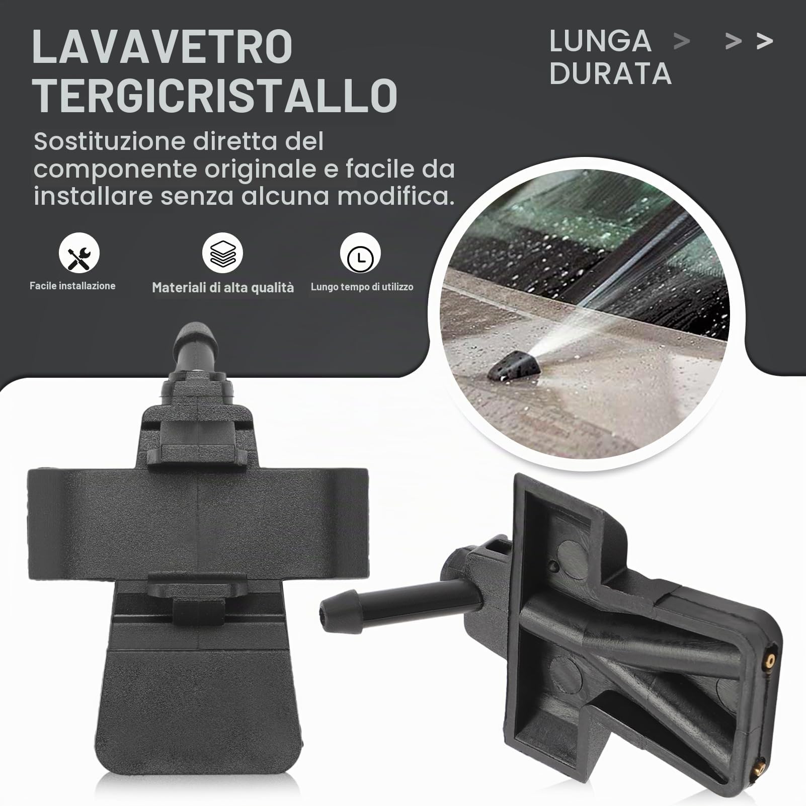 2x Ugello Tergicristalli per Micra K12 (2003-2010) 28931AX600 Getto Lavavetro Doppia Irrigazione Installazione Istantanea & Pulizia Ottimale