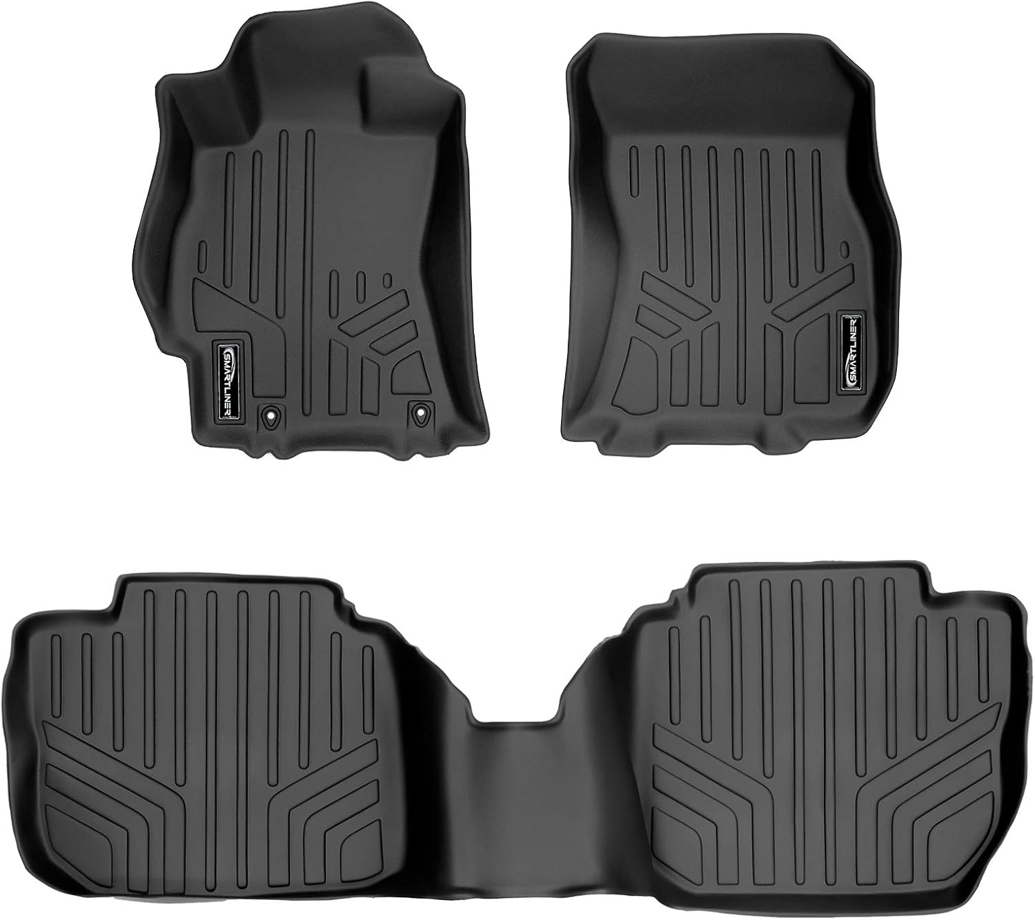 SMARTLINER Custom Fit Floor Mats 2 Row Liner Set Black for 2010-2014 Subaru Outback/Legacy Automatic Transmission