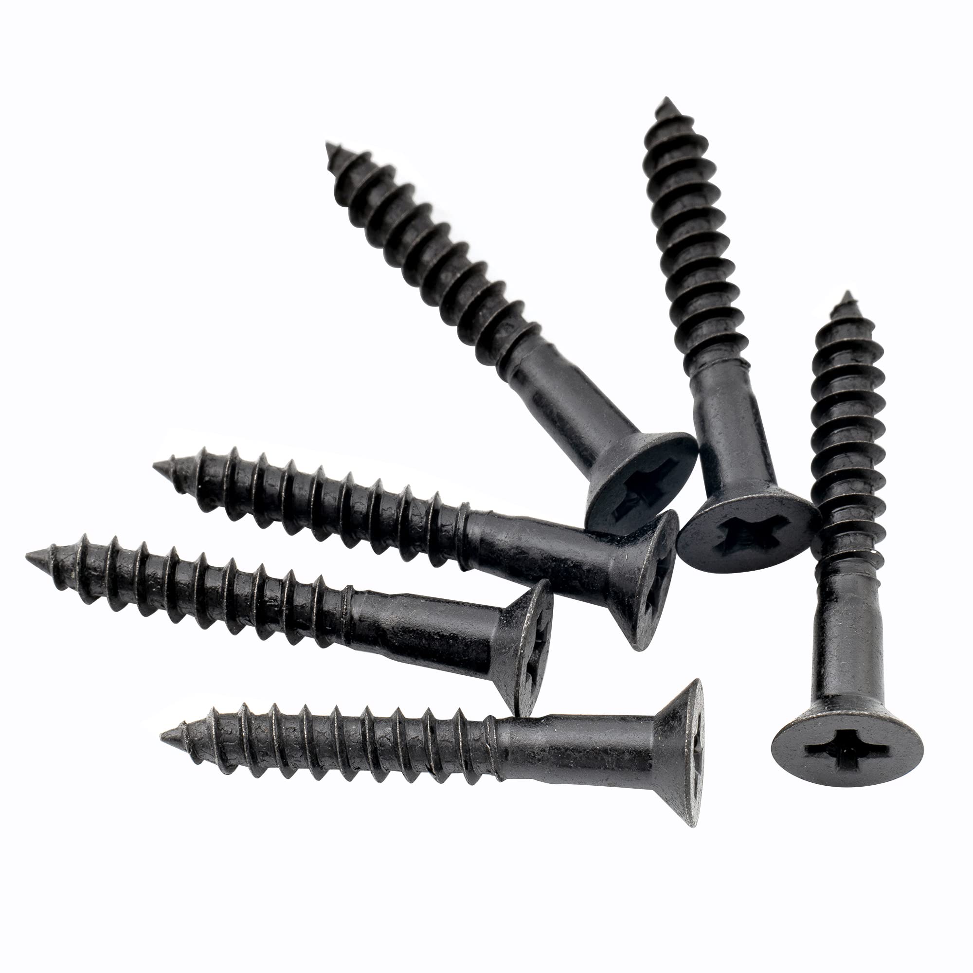 Musiclily Ultra 3.5x25mm Stainless Steel Flat Head Countersunk Mounting Screws for Electric Guitar or Bass Bridge, Black (Set of 6)