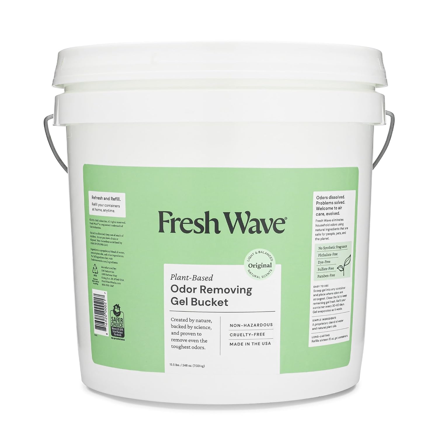 Fresh Wave Odor Removing Gel Bucket 15 5 lb 248 oz Original Scent Refill - Odor Absorbers for