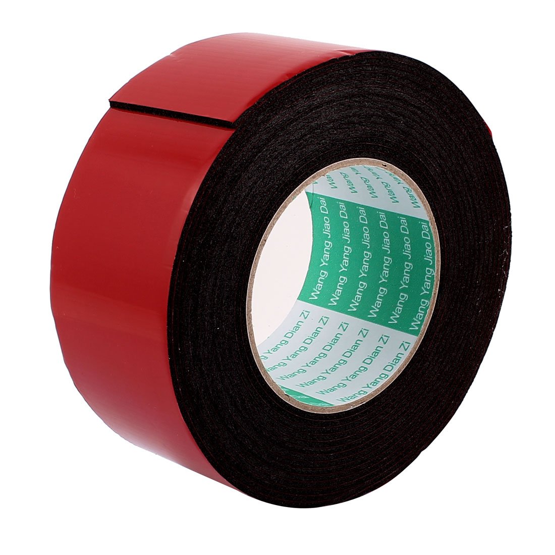 Ruban adhésif double face noir 60mm large mousse forte fixation 5M