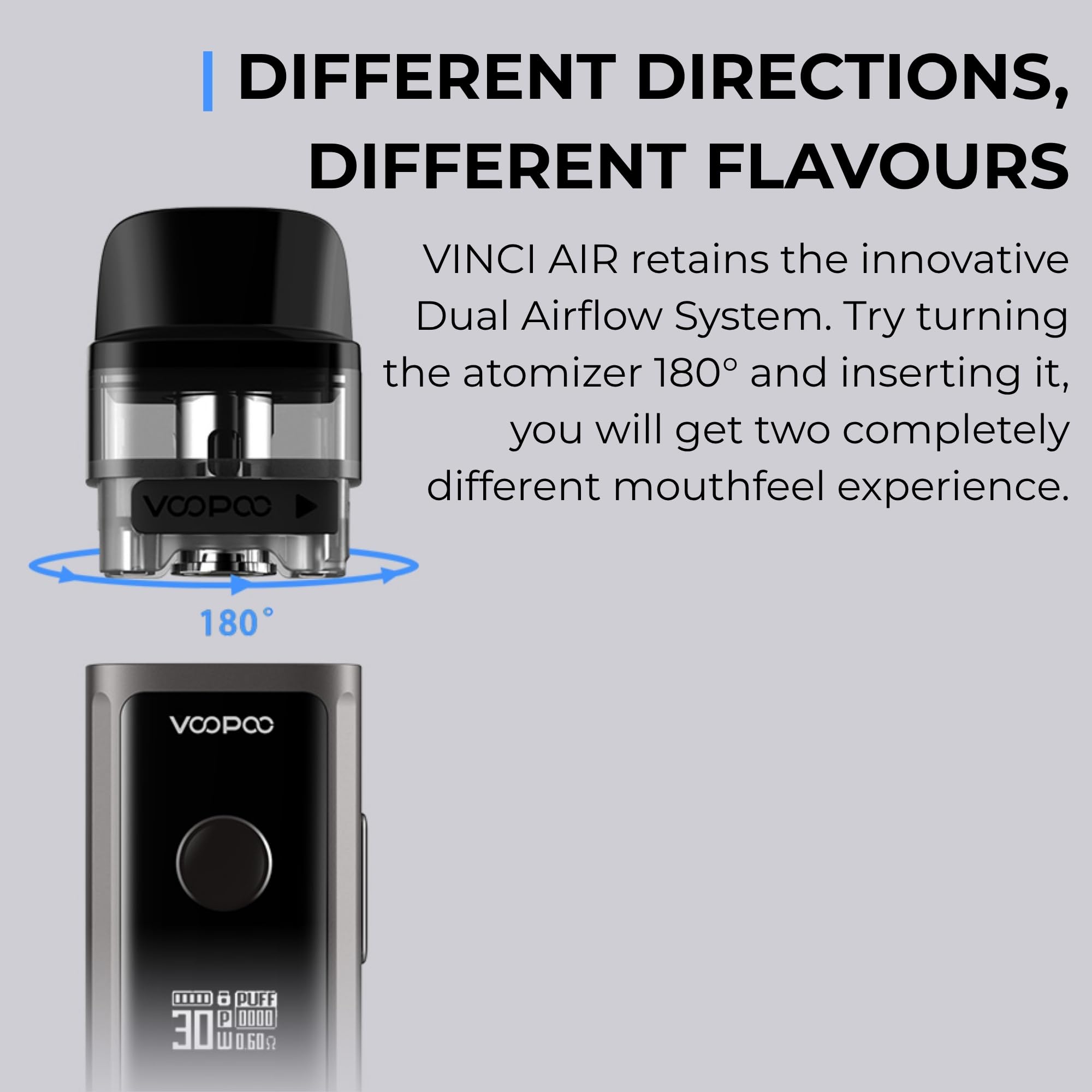 VooPoo Vinci Air Pods - for Voopoo Vinci Air Vape Kit, Using Voopoo PNP  Coils - 2 Pack - Dual Airflow, Leak Resistant, 2ml Cartridge - No Nicotine:  Amazon.co.uk: Electronics & Photo
