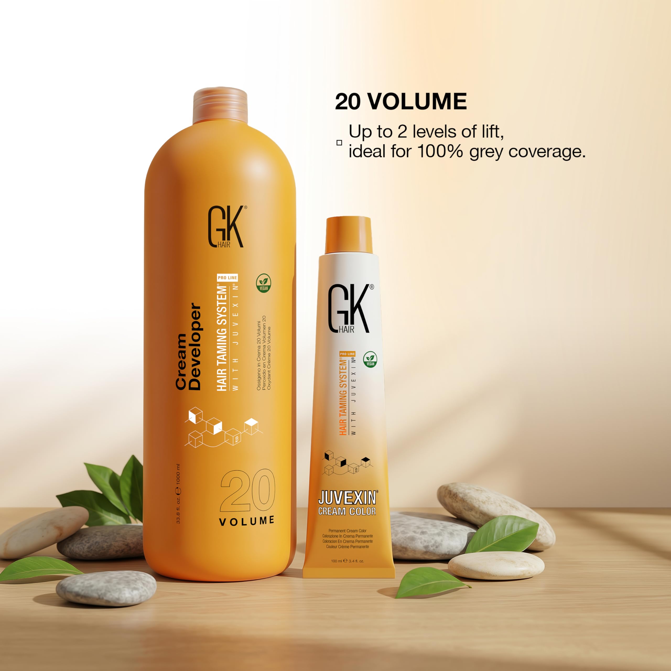 Global Keratin GK HAIR Professional Hair Creme 20 Volume Developer 1000ml for Hair Coloring Bleach - High-Performance Long Lasting Semi-Permanent Hair Color Toner Dye
