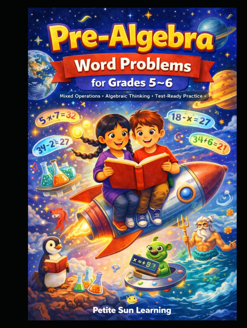 Pre-Algebra Word Problems for Grades 5–6: Mixed Operations • Algebraic Thinking • Test-Ready Practice (Upper Elementary Math Mastery Series)
