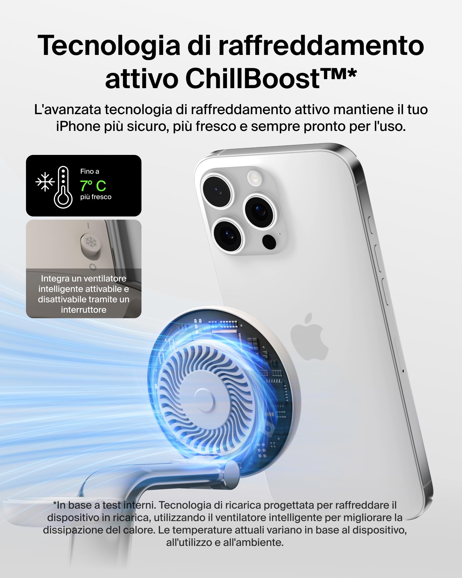 Belkin UltraCharge Pro Caricatore Wireless 3 in 1, Stazione di Ricarica Qi2 25W, Compatibile con MagSafe per iPhone 16, Apple Watch, AirPods, Pixelsnap con Ventilatore e Adattatore 45W, Sabbia