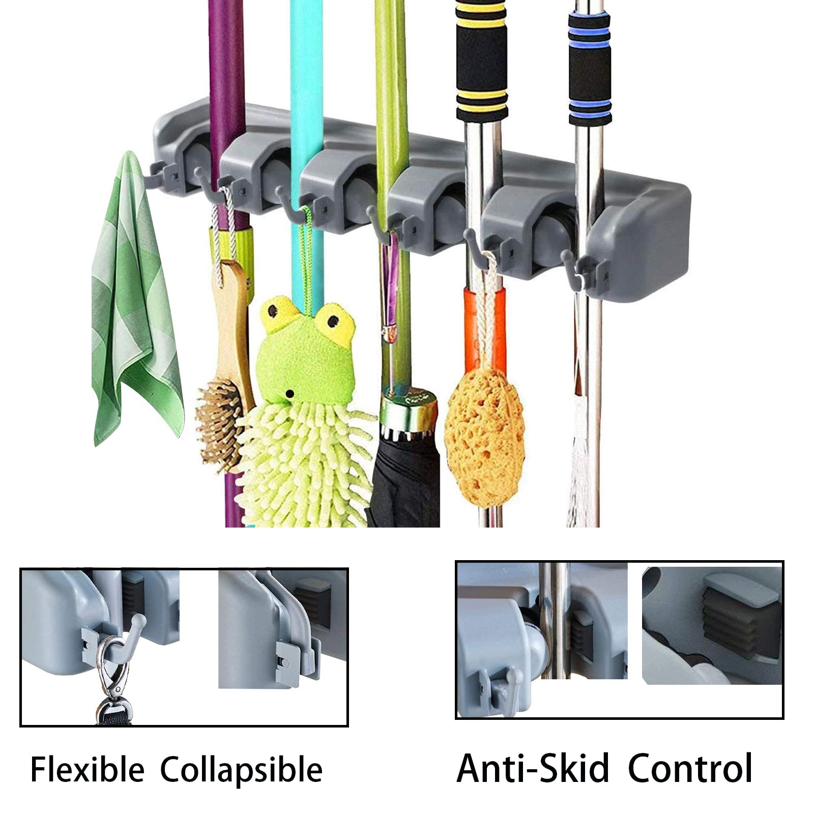 Soportes De Pared Con Ventosa Para Escobas Y Fregonas - Pack De 3 Unidades, Agarre De Goma - ¡Organiza Tus Herramientas De Limpieza Sin Taladrar!