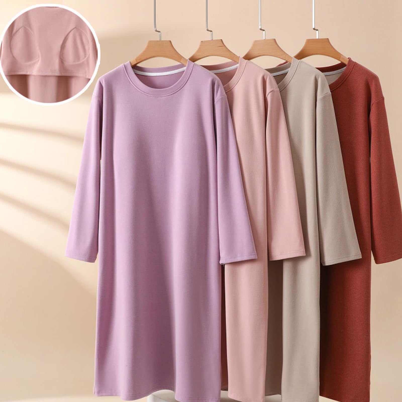 Camicia da notte termica premaman elastica in vita reggiseno integrato confortevole gravidanza indumenti da notte abiti da notte abito invernale maternità con lana