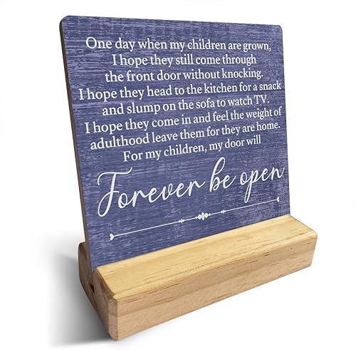 Letrero de madera con cita familiar de campo, decoración de escritorio rústico con texto en inglés "One Day When My Children are Grown" para el